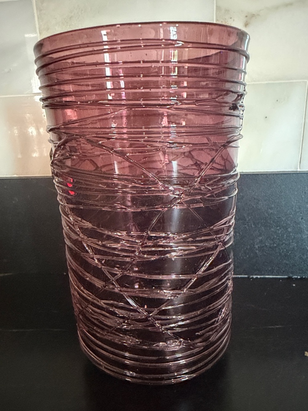 Vidrierias Gordiola Purple Glass thread Vase - Model 226